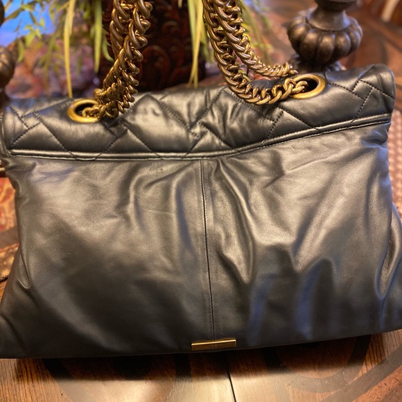 Kurt Geiger Black and Gold Quilted Shoulder Bag - Picture 7 of 10